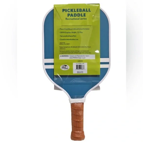 Set of 4 Sakar Adults Pickleball Paddle Mint Gingham/Blue Stripe Double Sided - Picture 6 of 6